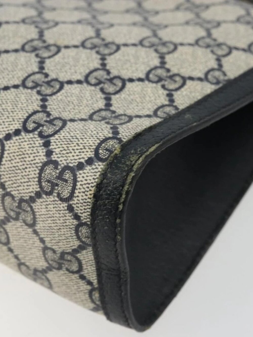 GUCCI GG Supreme Sherry Line Clutch Bag PVC Navy 89 01 033 Auth 175774 - Picture 7 of 16